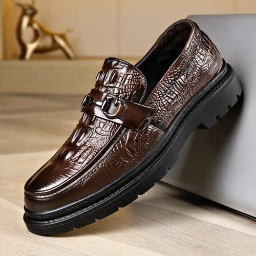 a brown leather shoe