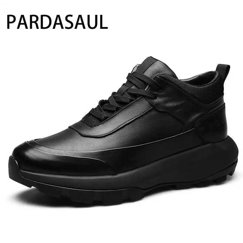 a black shoe with a white background pardasaul