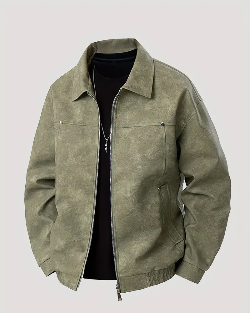 EverPeak Parka green leather jacket for women and men