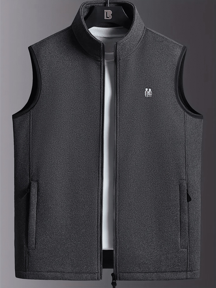 gray vest cadigan with zip