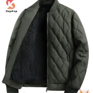 green winter jacket