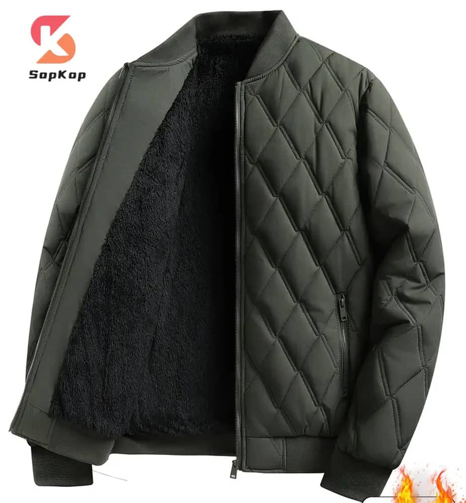 green winter jacket