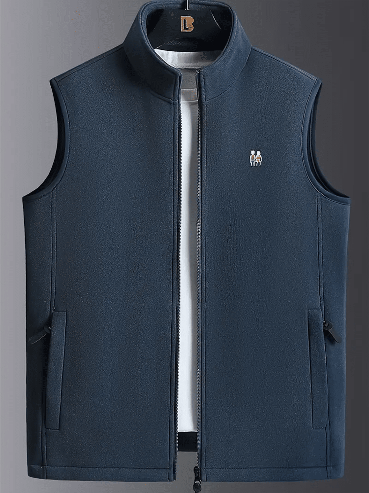 blue vest cadigan with zip