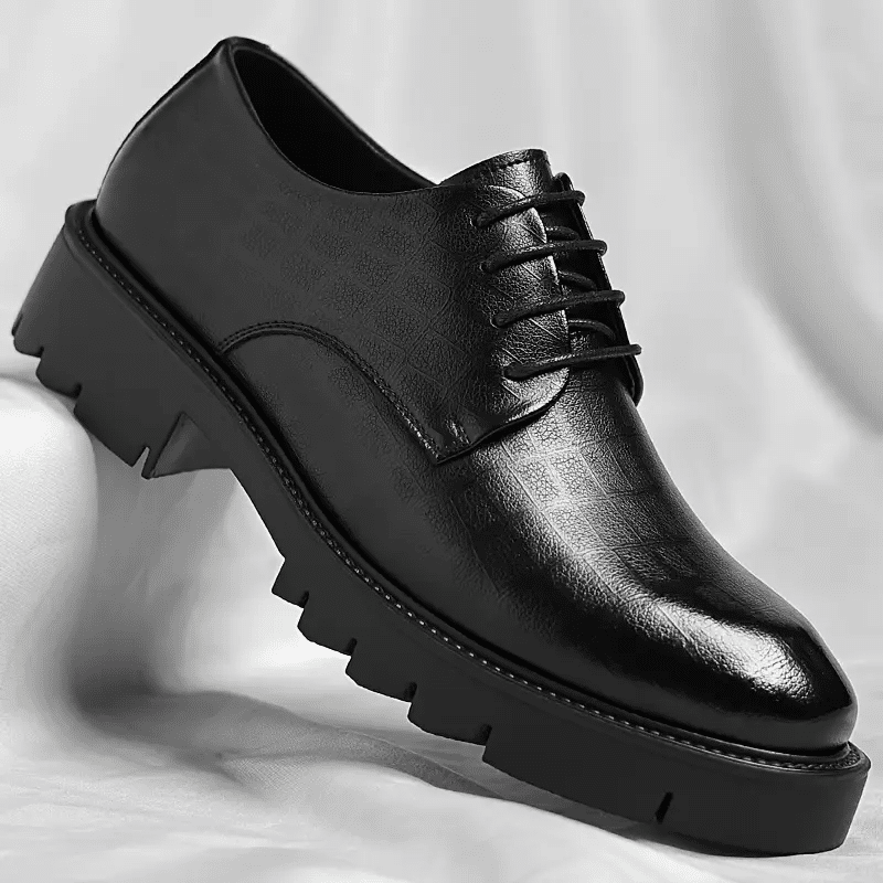 black leather shoes
