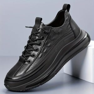 black premium leather sneaker