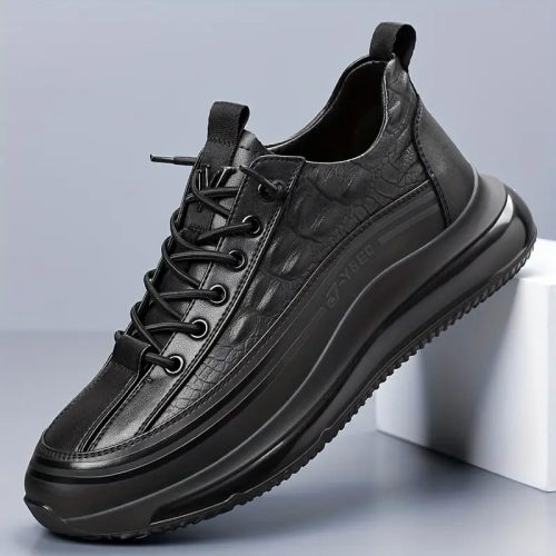 black premium leather sneaker