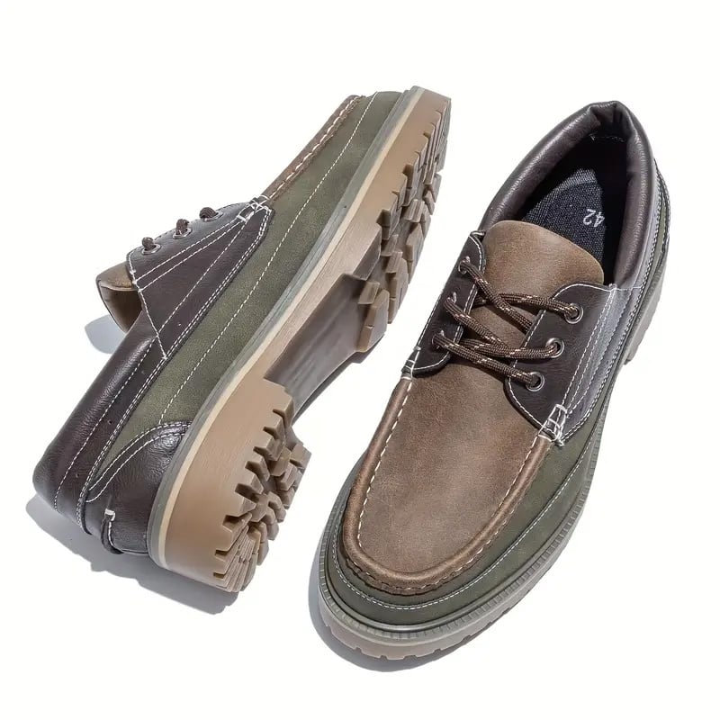army green leather shoes loafers