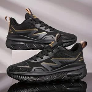 Men’s Black & Golden Running Shoes