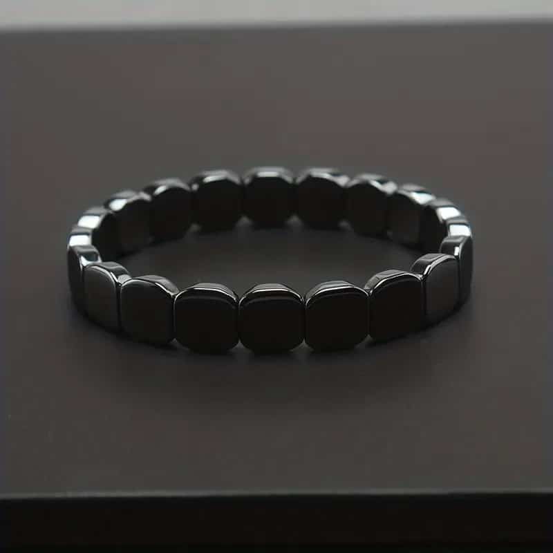 Men’s Retro Black Stone Bracelet