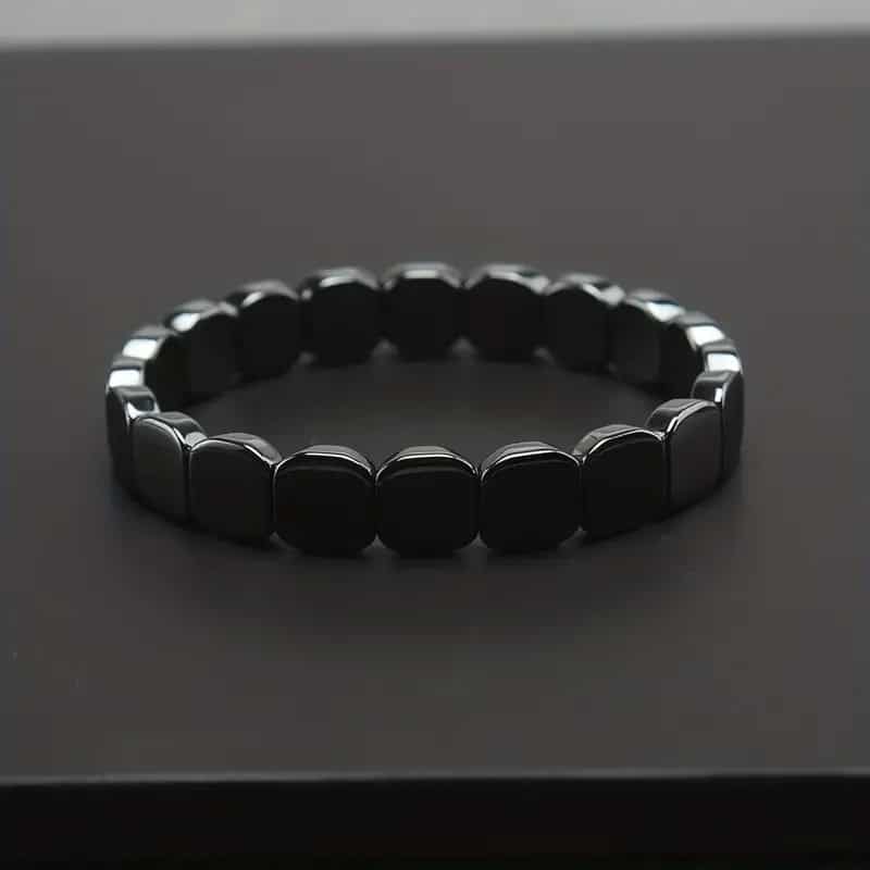 Men’s Retro Black Stone Bracelet