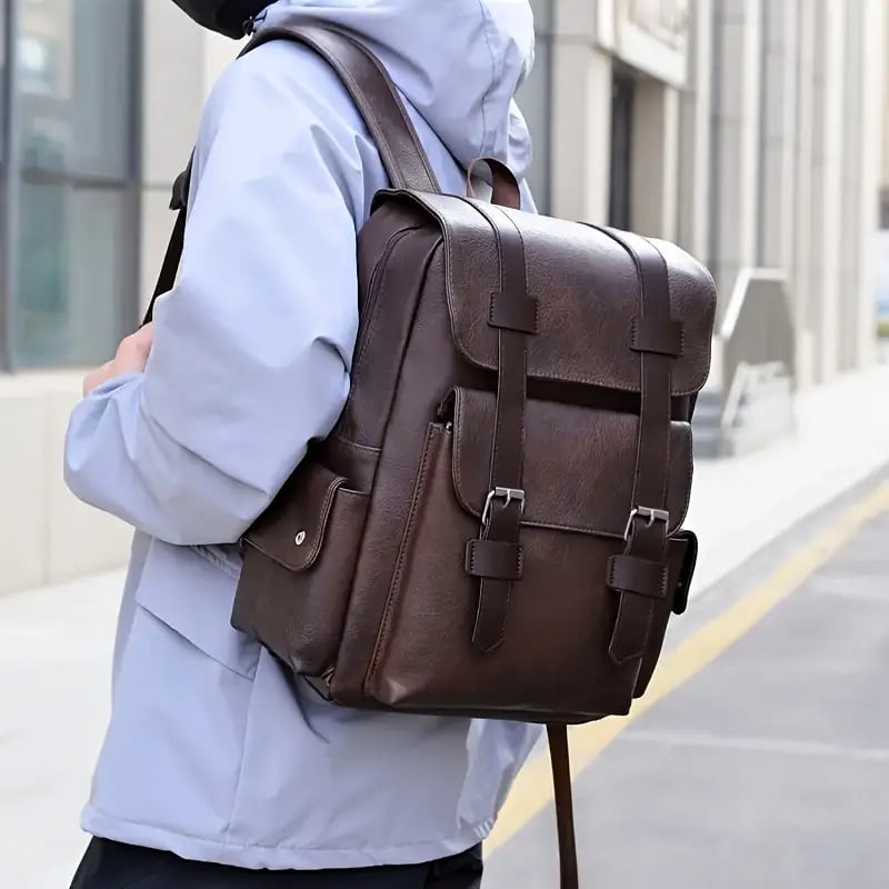 brown Unisex Laptop Backpack