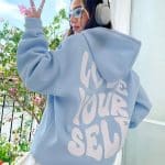 Love Yourself graphic hoodie