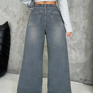 Distressed denim jeans