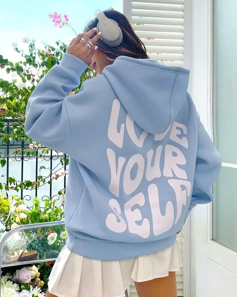 Love Yourself graphic hoodie