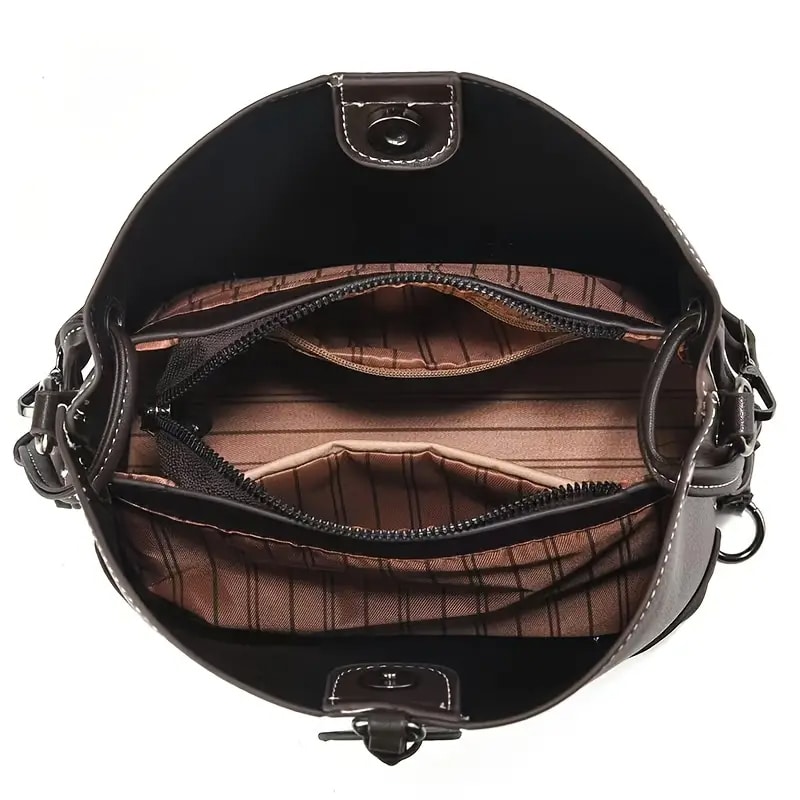 Classic Chic Women’s Vintage Bucket Shoulder Bag